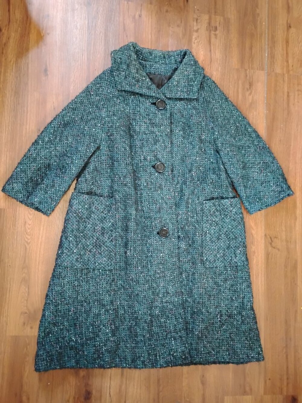 Vintage Mod Bromleigh Confetti Tweed Wool Peacoat